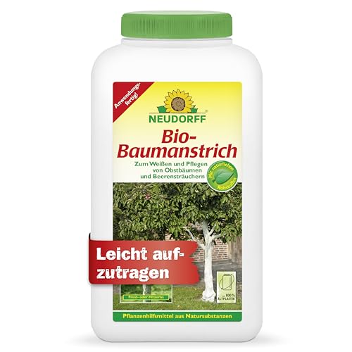 Neudorff Bio-Baumanstrich – Anwendungsfertiger Kalkanstrich zum natürlichen Weißen und Pflegen von Obstbäumen und Beerensträuchern, 2 Liter, Weiß von Neudorff