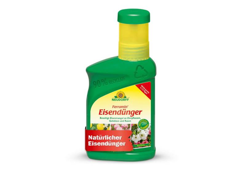 Neudorff Eisendünger Ferramin Eisendünger 250 ml, Natürlicher Eisendünger für Zitruspflanzen, Zierpflanzen und Rasen, für kräftig-grüne Blätter und Rasengräser, mit organischem Stickstoff von Neudorff