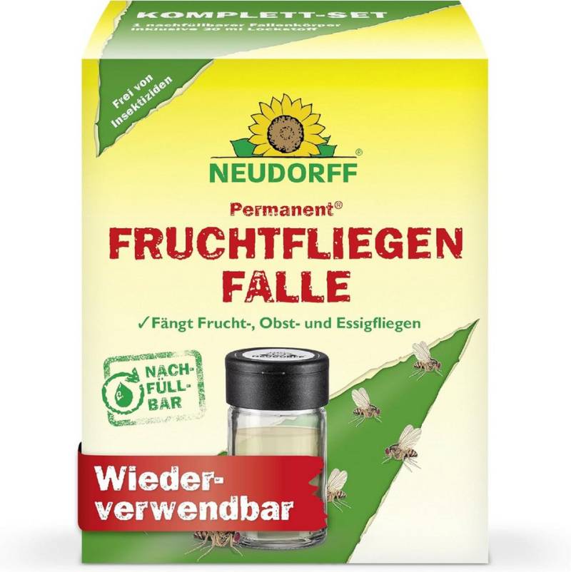 Neudorff Insektenfalle Neudorff Permanent FruchtfliegenFalle 1 Set, Nachfüllbare Fruchtfliegenfalle mit starker Lockwirkung von Neudorff