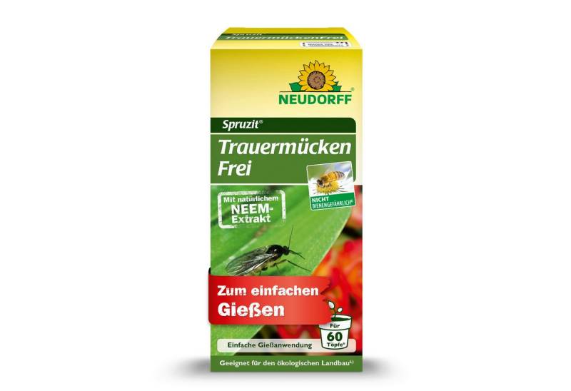 Neudorff Insektenspray Spruzit Trauermückenfrei 30 ml - zum gießen für 60 Pflanzen, 0,03 l, Gießmittel zur Bekämpfung von Trauermücken mit einem natürlichen Wirkstoff aus den Samen des Neem-Baums von Neudorff