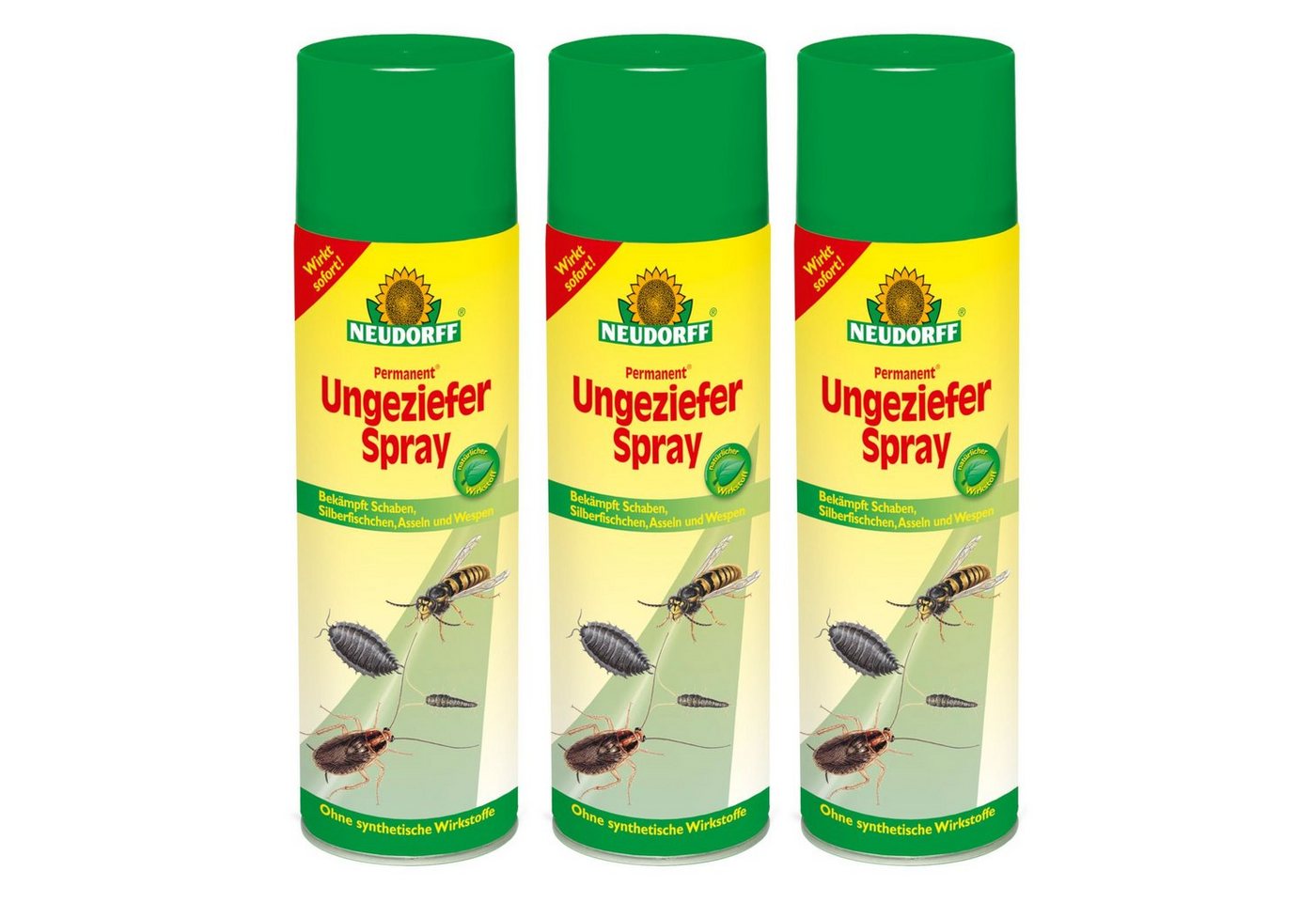 Neudorff Insektenvernichtungsmittel Permanent UngezieferSpray - 3x 500 ml von Neudorff