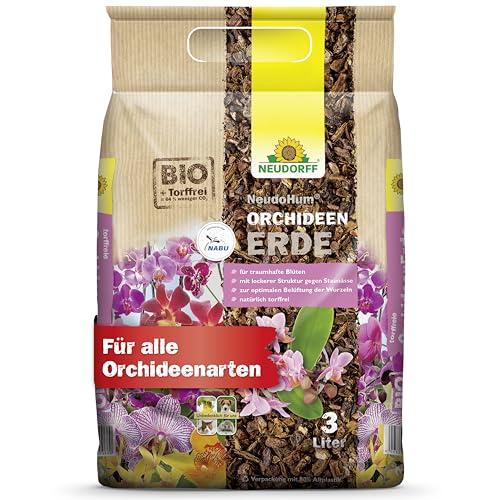 Neudorff NeudoHum OrchideenErde - Torffreie Bio-Erde für traumhafte Blüten aller Orchideenarten, 3 Liter von Neudorff
