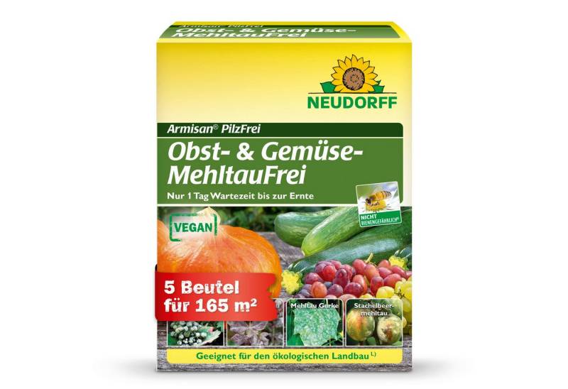 Neudorff Pflanzen-Pilzfrei Armisan PilzFrei Obst- & Gemüse-MehltauFrei 50g für 165m², Bekämpft effektiv Echten Mehltau und Schorf an Obst, Gemüse und Rosen von Neudorff
