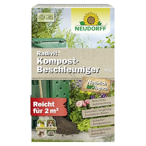 Neudorff Radivit Kompost-Beschleuniger – Bio Schnellkomposter zersetzt Kompostabfälle mit Sofort- & Langzeitwirkung. Kompoststarter für 2 m³, 1 kg von Neudorff