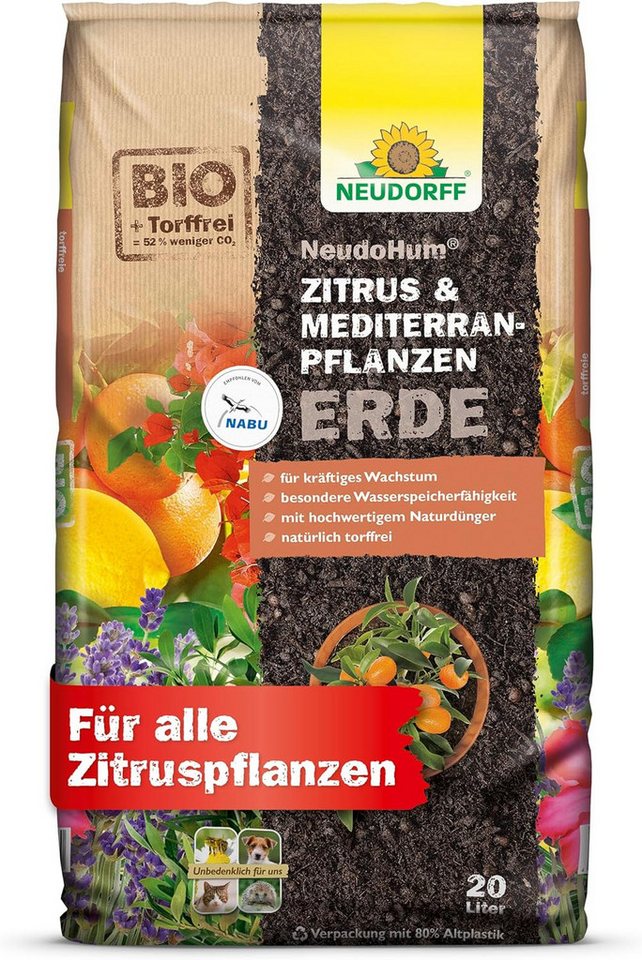 Neudorff Spezialerde Neudorff NeudoHum Zitrus- & MediterranpflanzenErde 20 Liter von Neudorff
