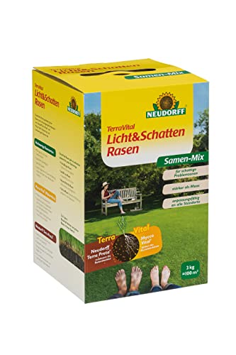 Neudorff TerraVital Licht & Schatten Rasen abgestimmt auf schattige Problemzonen, stärker als Moos, 3 Kg für 100m² von Neudorff