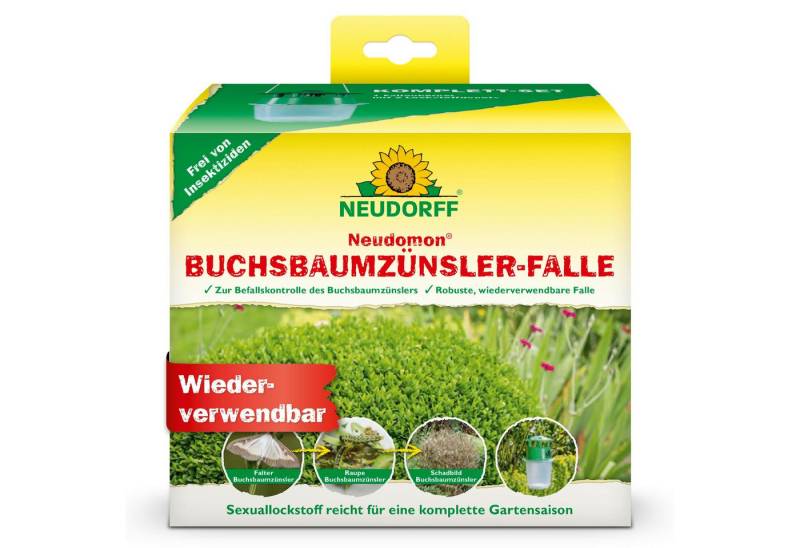 Neudorff Tierfallen-Köder Neudomon BuchsbaumzünslerFalle 1 Stk., nachfüllbare Zünslerfalle reicht für bis zu 200 m² - verhindert die Eiablage und dient zur Befallserkennung, robuste, wiederverwendbare Falle, ohne Insektizide Neudorff Tierfallen-Köder Neudomon BuchsbaumzünslerFalle 1 Stk., nachfüllbare Zünslerfalle reicht für bis zu 200 m² - verhindert die Eiablage und dient zur Befallserkennung, robuste, wiederverwendbare Falle, ohne Insektizide von Neudorff