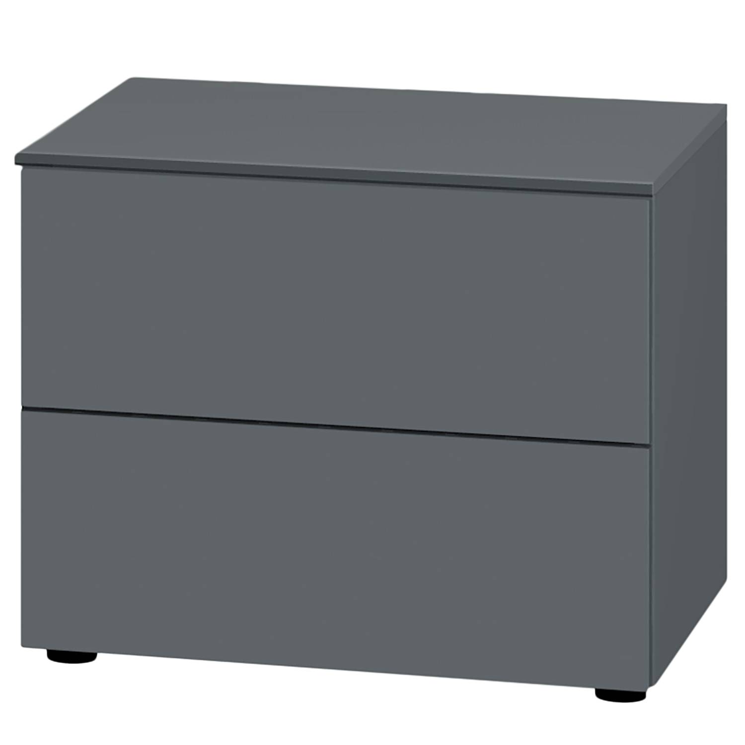 Neue Modular Nachkommode Garda II Spanplatte Grau Modern 50x41x41 cm (BxHxT) 2 Schubladen von Neue Modular