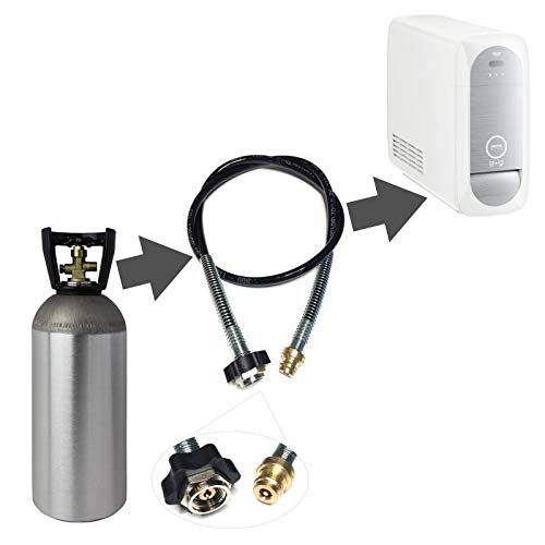 Adapter-Hochdruckschlauch 2 Meter für grössere CO2 Flaschen geeignet für Wassersprudler Grohe Blue Home CO2 Schlauch von Neues Wasser Group