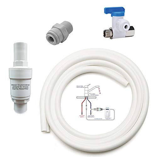 Anschluss-Set geeignet für Amway eSpring Wasserfilter zum beliebigen DREI Wege Wasserhahn. Auch geeignet für eine Zusatz EIN Weg Wasserhahn von Neues Wasser Group