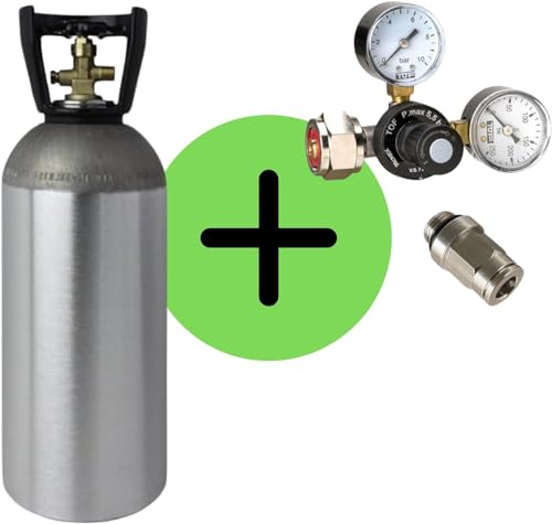CO2 Druckminderer inkl. 2 kg CO2 Flasche geeignet für Quooker System Wassersprudler Sprudelsystem Sprudelgerät Sprudler von Neues Wasser Group