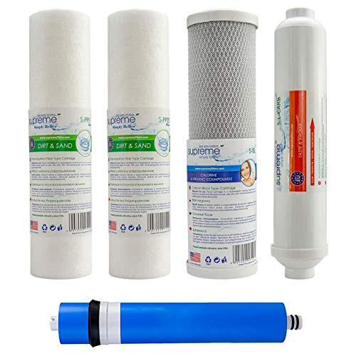 Ersatzfilterset inkl. Membrane für 5 Stufen Umkehrosmoseanlage Trinkwasseranlage Supreme-RO5 Trinkwasserfilter Osmosefilter Membranfilter Osmoseanlage Wasserfilter von Neues Wasser Group