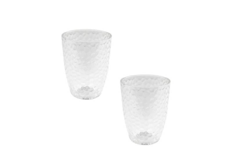 Neuetischkultur Becher Wasserglas 2er Set Kunststoff mit Blaseneffekt, Kunststoff, Saftbecher Wasserbecher von Neuetischkultur