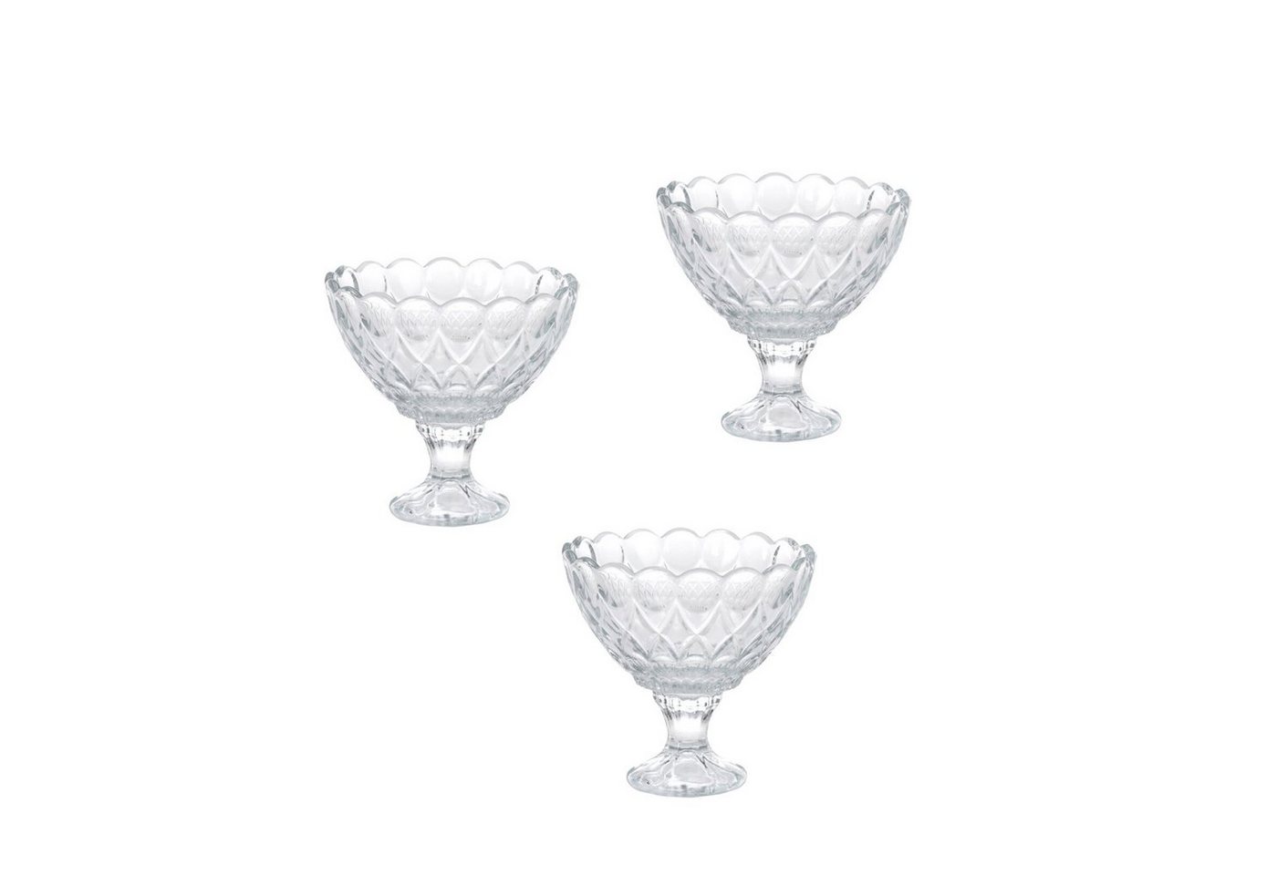Neuetischkultur Dessertschale Eisbecher Glas 3er Set, Glas, (Set, 3-tlg), Dessertschalen von Neuetischkultur