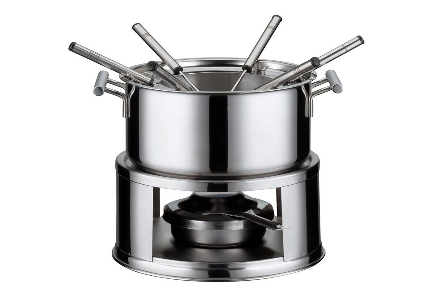 Neuetischkultur Fonduetopf Fondue Set 10-teilig, Edelstahl (10-tlg), aus Edelstahl für 6 Personen von Neuetischkultur