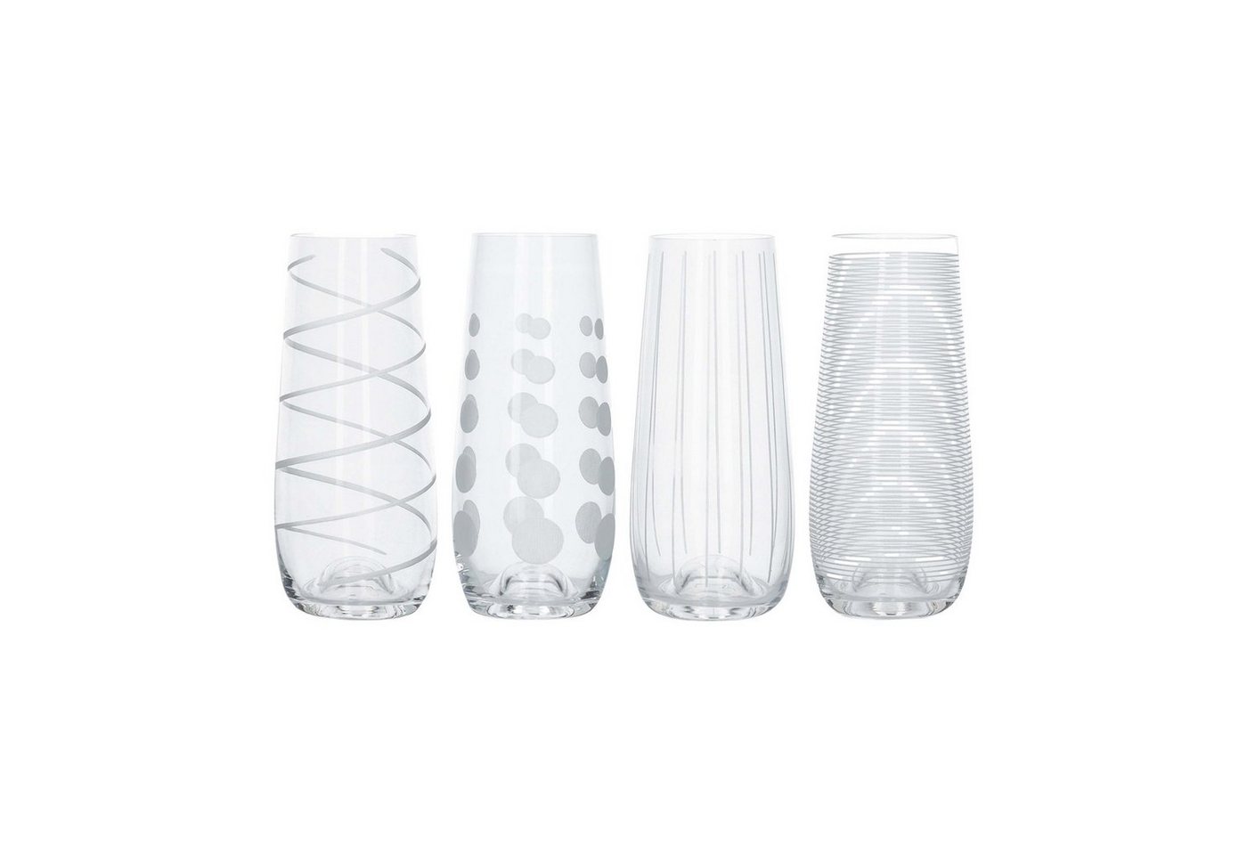Neuetischkultur Gläser-Set Flötenglas-Set ohne Stiel, 4tlg, 230 ml, Glas von Neuetischkultur