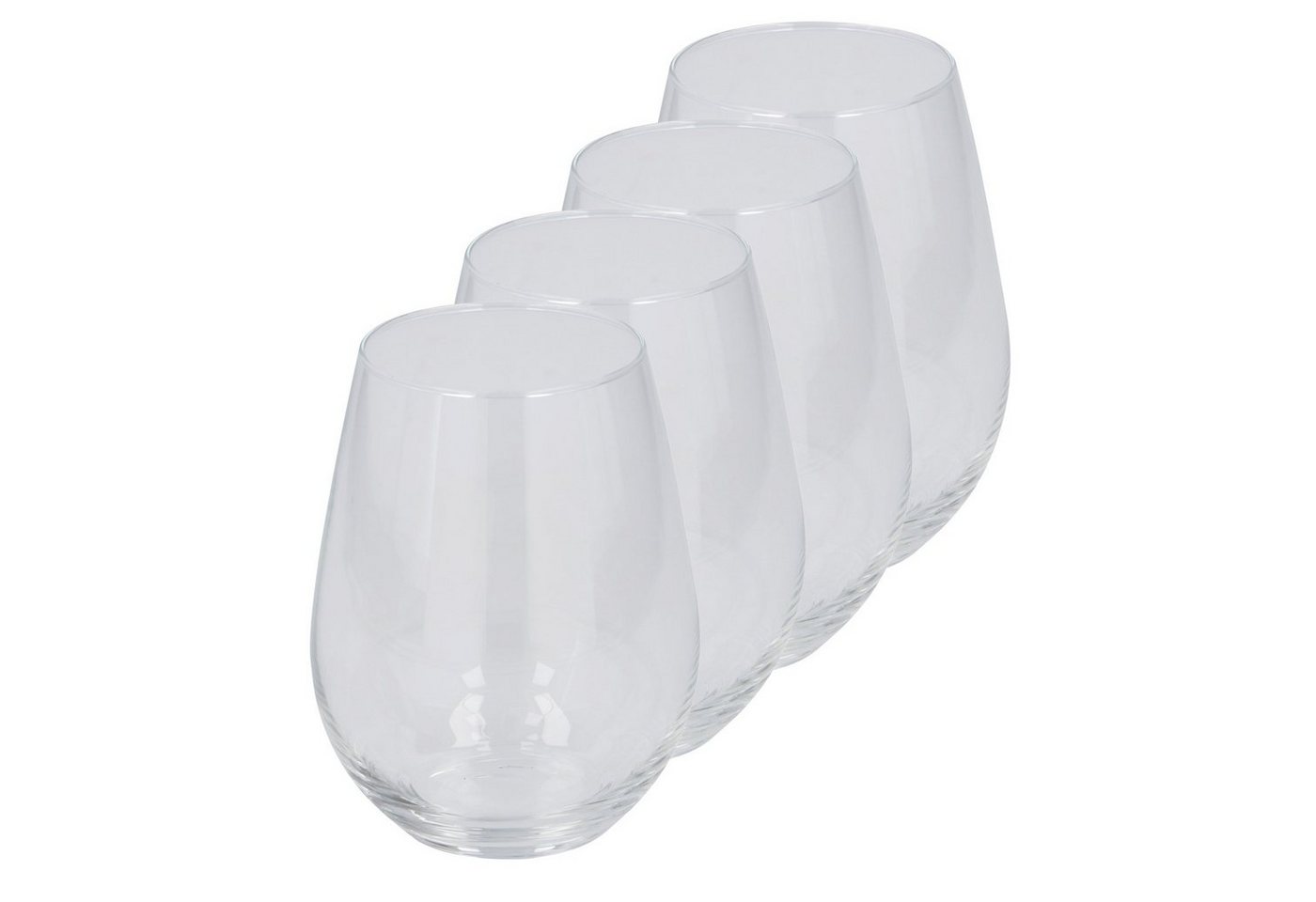 Neuetischkultur Glas Wasserglas, bauchig 4 St. 350 ml, Glas, Trinkglas Saftglas bauchig von Neuetischkultur