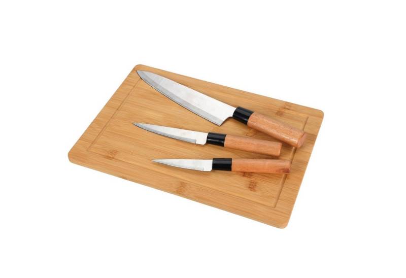 Neuetischkultur Kochmesser Messerset mit Schneidebrett 4-teilig, Messerset mit Schneidebrett 4-teilig von Neuetischkultur