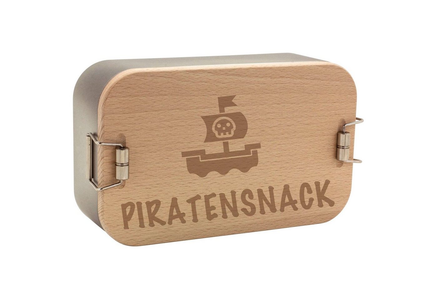 Neuetischkultur Lunchbox Lunchbox Piratensnack, Holz, (1-tlg., 1 Lunchbox), Geschenkidee Partyzubehör von Neuetischkultur