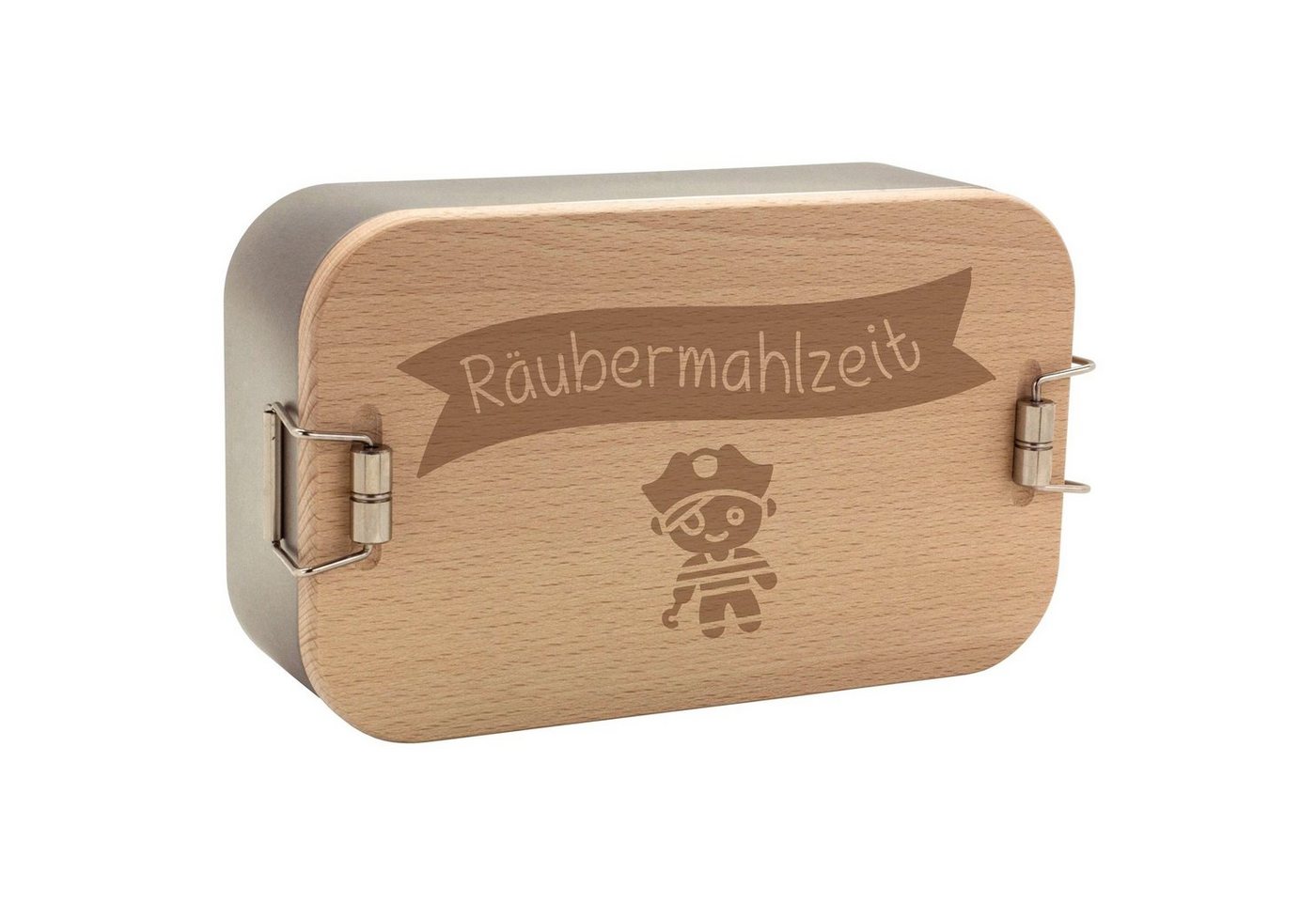 Neuetischkultur Lunchbox Lunchbox Räubermahlzeit, Holz, (1-tlg., 1 Lunchbox), Geschenkidee Partyzubehör von Neuetischkultur