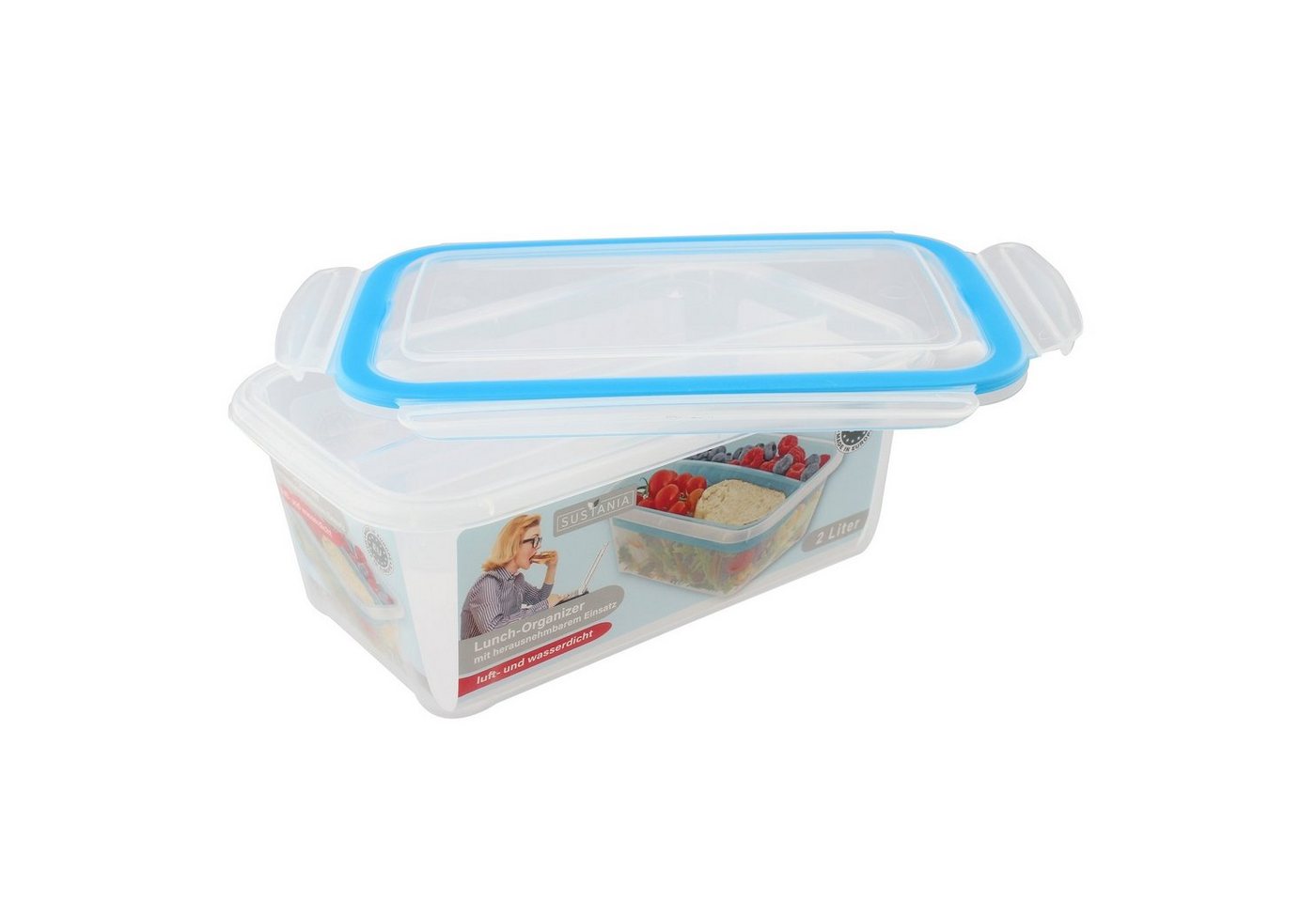 Neuetischkultur Frischhaltedose Lunchbox mit Einsatz Sustania, Kunststoff, (Stück, 1-tlg), mit Trennwand von Neuetischkultur
