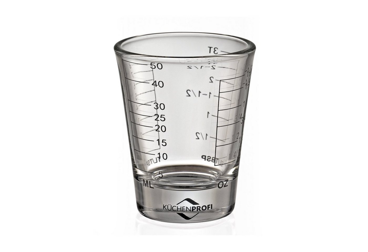 Neuetischkultur Messbecher Mini-Messbecher mit Skala bis 50ml, Glas, (Stück, 1-St., 1 Mini Messbecher) von Neuetischkultur