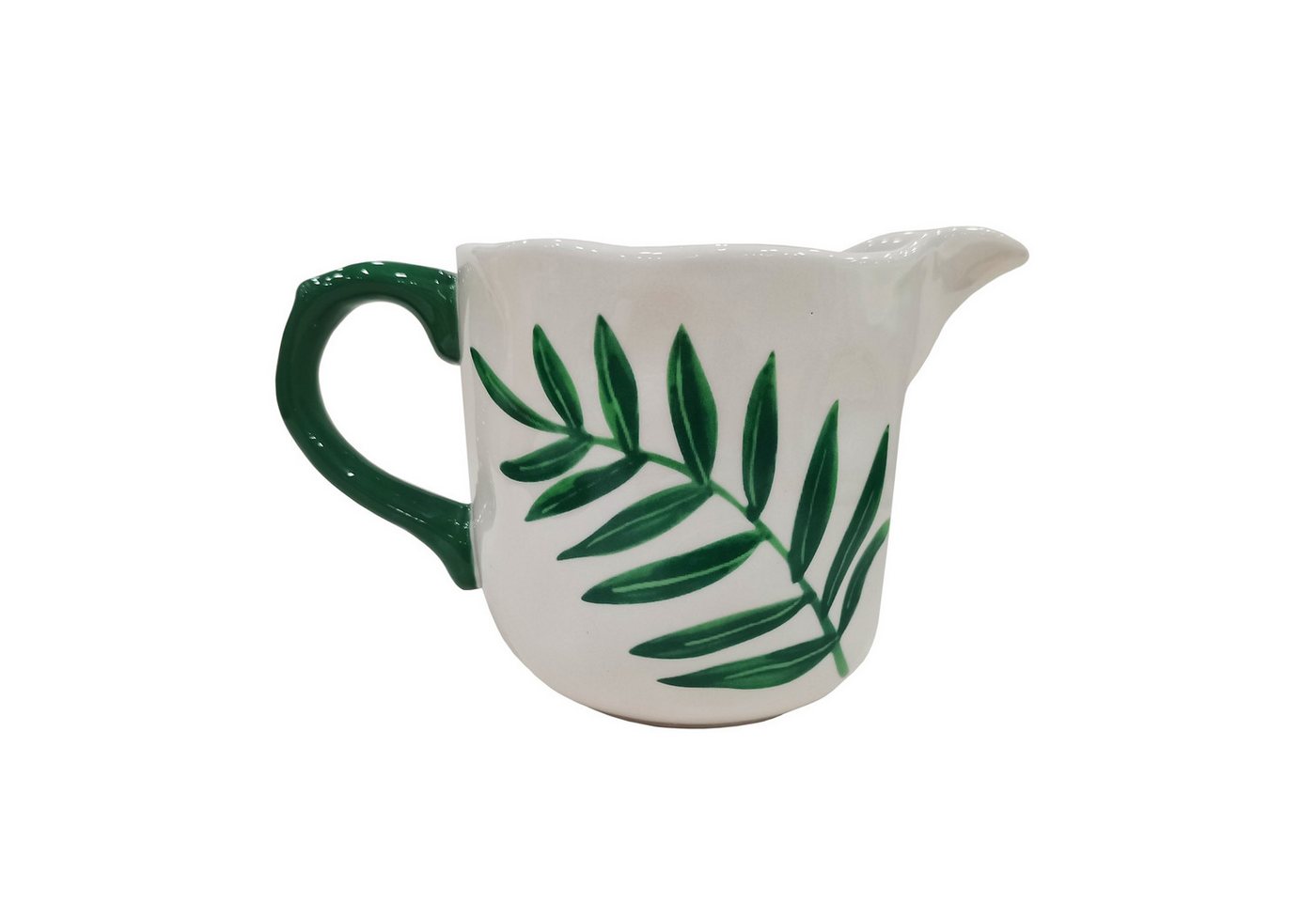 Neuetischkultur Milchkanne Milchkrug aus Keramik 900 ml Olivenzweig, 0.8 l, (Stück, 1-St., 1 Krug), Kanne Serviergeschirr von Neuetischkultur