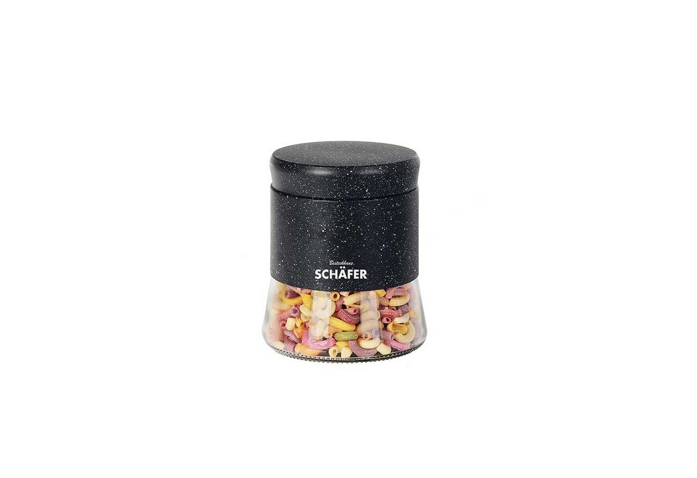Neuetischkultur Vorratsdose Vorratsdose Marble Black 0,7 Liter, Glas, (Stück, 1-tlg., 1 Dose), für Trockenlebensmittel von Neuetischkultur