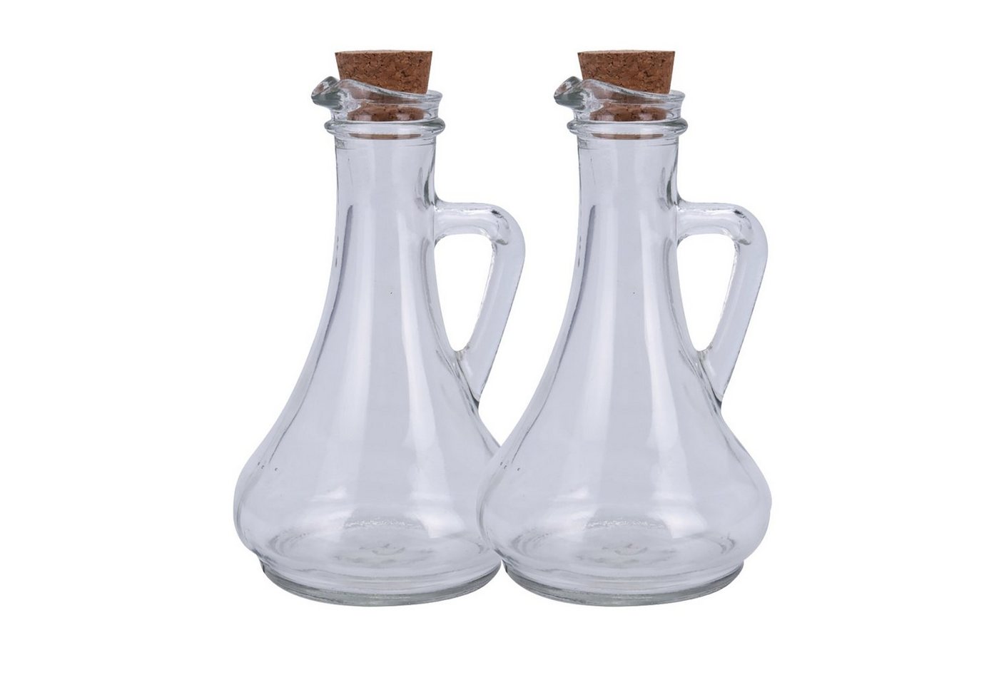 Neuetischkultur Vorratsglas 2 x Glasflaschen mit Korken für Essig oder Öl, Glas, (Set, 2-tlg., 2 Glasflaschen mit Korken (ohne Inhalt), Glaskrug Ölflasche Essigflasche von Neuetischkultur