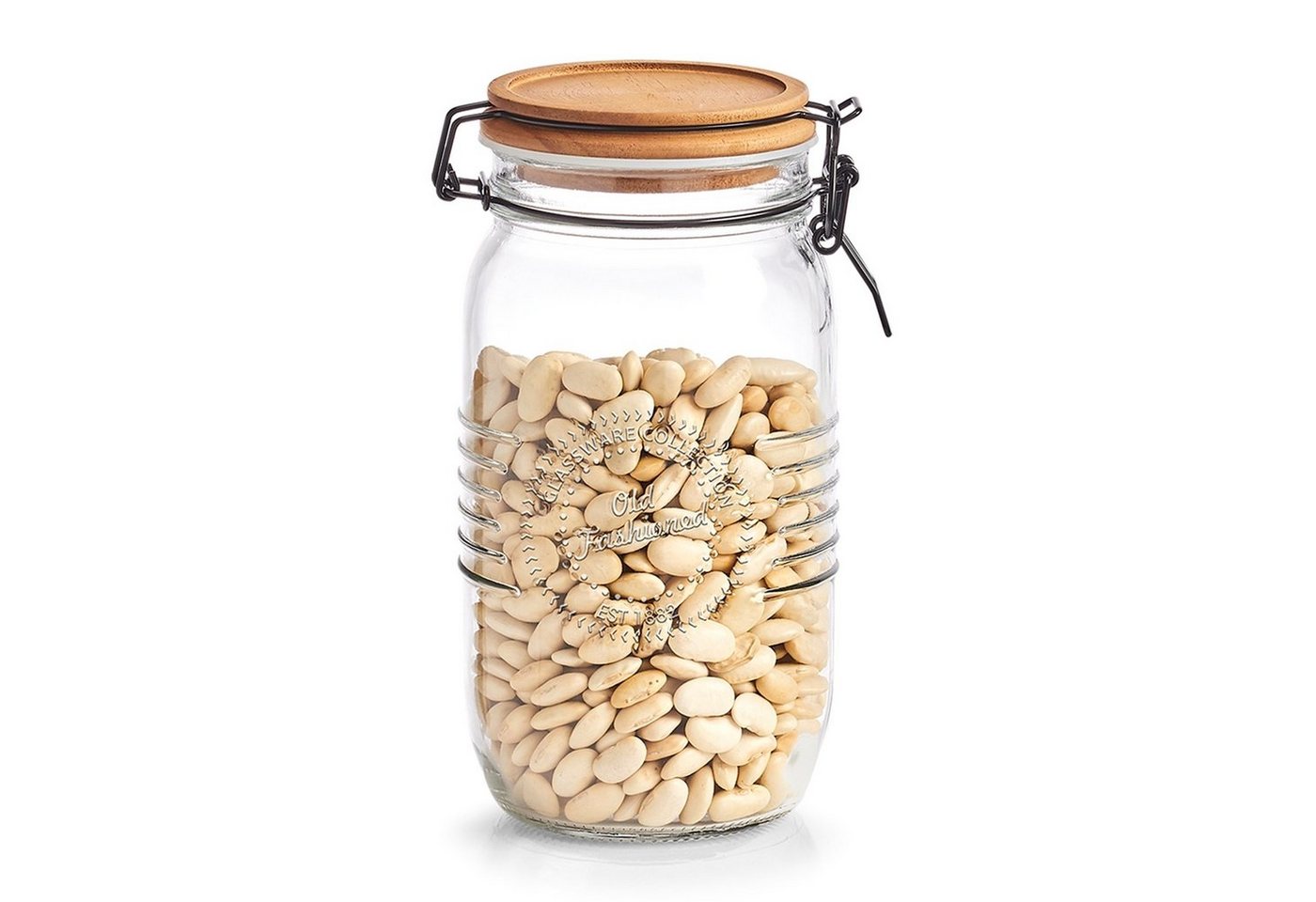 Neuetischkultur Vorratsglas Vorratsglas mit Bügelverschluß Holzdeckel, Glas, (Stück, 1-tlg., 1 Vorratsglas ohne Dekoration), Vorratsdose Vorratsbox Frischhaltedose Neuetischkultur Vorratsglas Vorratsglas mit Bügelverschluß Holzdeckel, Glas, (Stück, 1-tlg., 1 Vorratsglas ohne Dekoration), Vorratsdose Vorratsbox Frischhaltedose von Neuetischkultur