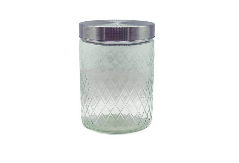 Neuetischkultur Vorratsglas Vorratsglas mit Edelstahldeckel Rauten-Prägung, Glas, (Stück, 1-tlg., 1 Vorratsglas), Frischhalteglas, Schraubglas Marmeladenglas von Neuetischkultur