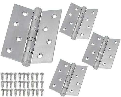 Neuhall 2 Paar Scharniere klappbar 100mm (4 Stück) Edelstahl V2A für Türen Holztür Schranktür Tisch Türscharniere Innen & Außen Klavierband Möbelscharniere inkl. Schrauben von Neuhall