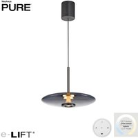 Neuhaus PURE by Paul Neuhaus PURE E-Vitrum LED Pendelleuchte mit e-LIFT und CCT grau von Neuhaus PURE by Paul Neuhaus