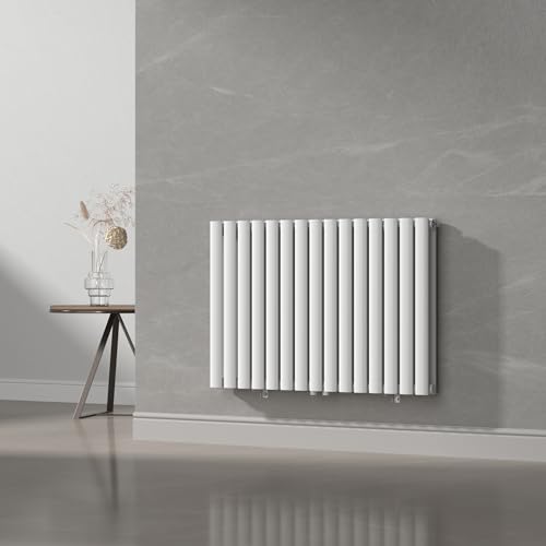 [neu.haus] Flachheizkörper Nore Röhrenheizkörper Designheizkörper Heizung Paneelheizkörper Raumheizkörper Mittelanschluss Doppellagig Horizontal für Wohn-und Schlafzimmer Küche Bad 60x90cm Weiß 1180W von [neu.haus]