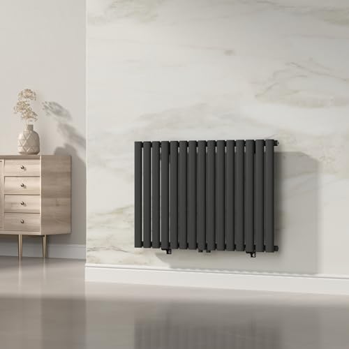 [neu.haus] Flachheizkörper Nore Röhrenheizkörper Designheizkörper Heizung Paneelheizkörper Raumheizkörper Mittelanschluss Einlagig Horizontal für Wohn-und Schlafzimmer Küche Bad 60x90cm Schwarz 653W von [neu.haus]