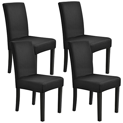 Neuhaus Stuhlhusse 4er-Set 42-53 cm Schwarz Maschinenwaschbar Schonbezug Stuhlbezug Stuhlüberzug Stretch von [neu.haus]
