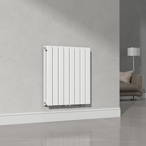 [neu.haus] Flachheizkörper Nore Designheizkörper Heizung Paneelheizkörper Raumheizkörper Mittelanschluss Doppellagig Horizontal für Wohn-und Schlafzimmer Küche Bad 60x60cm Weiß 809W von [neu.haus]