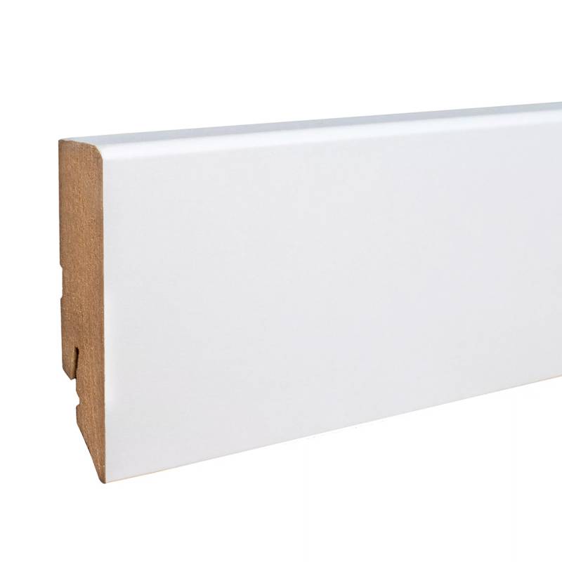 Neuhofer Sockelleiste MDF Fußleiste 16 x 70 x 2400 mm Weiß Foliert Abgerundet Modern von Neuhofer