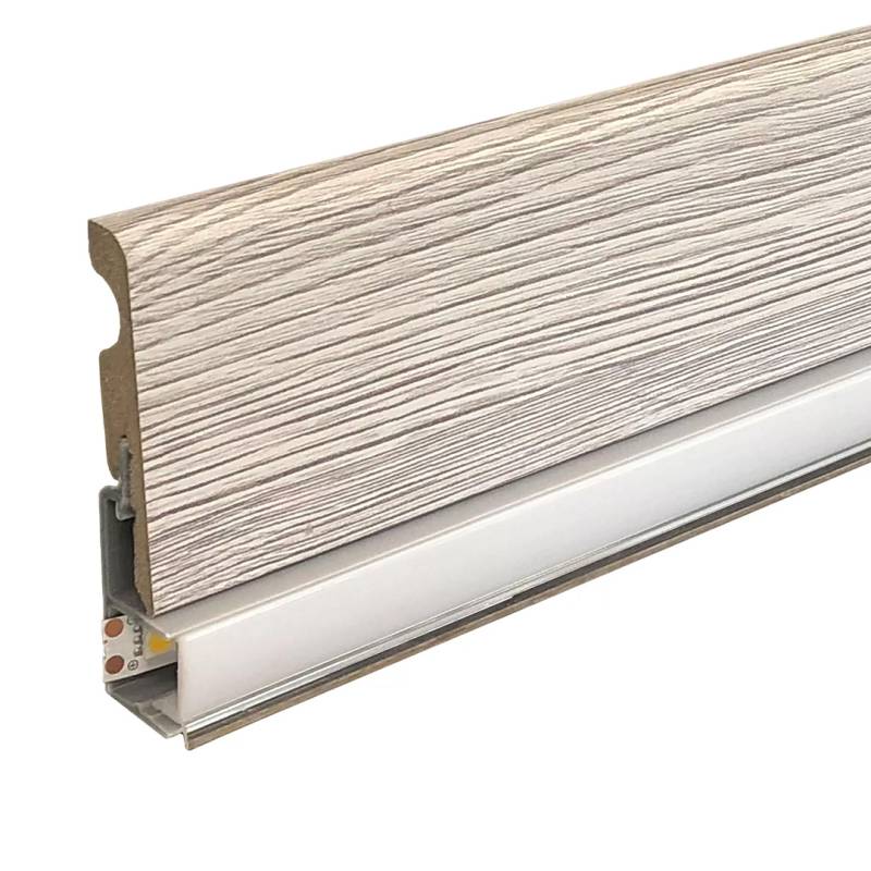 Sockelleiste zur indirekten Beleuchtung in Weißeiche (10 x 73 x 2400 mm) von Neuhofer