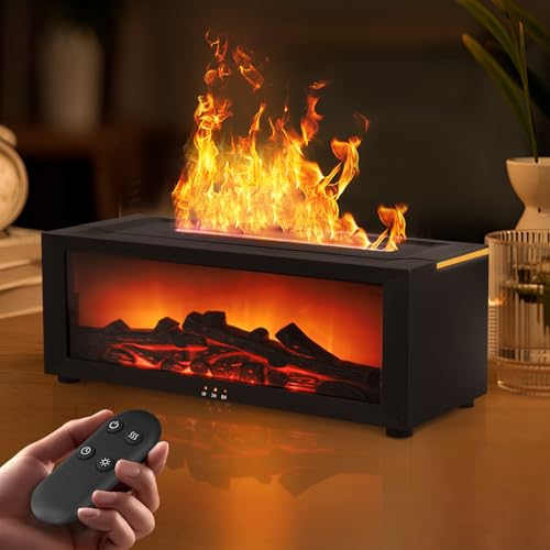 3D Flame Diffusor für ätherische Öle, Flammenbefeuchter Kamin, 150 ml mit Timer, Automatischer Abschaltung, 7 Farben LED-Nachtlicht und Fernbedienung, Aromatherapie-Diffusor 3D Flame Diffusor für ätherische Öle, Flammenbefeuchter Kamin, 150 ml mit Timer, Automatischer Abschaltung, 7 Farben LED-Nachtlicht und Fernbedienung, Aromatherapie-Diffusor von Neulriscn