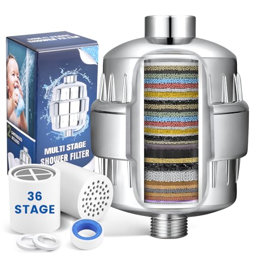 36 Stufen Duschfilter mit Vitamin C für hartes Wasser, Duschkopffilter mit austauschbarer Kartusche, Shower Filter gegen kalk und chlor und Schwermetallen, Besseres Duscherlebnis von Neulriscn