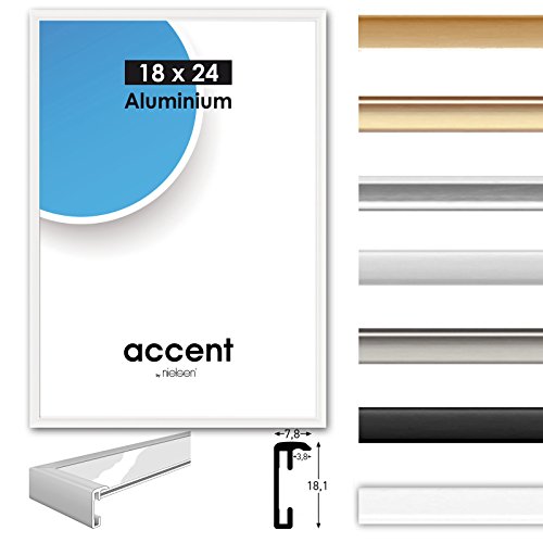 Alurahmen Accent, Wechselrahmen Alu,Bilderrahmen Alu, Farbe Weiß Glanz, 10x15 cm von Neumann Bilderrahmen