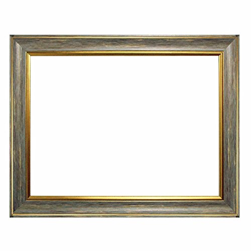 Barockrahmen 10941, 247 Gri grau mit Goldkannte, als Leerrahmen, 60x90 cm von VOXIN