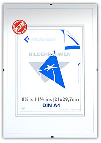 Bilderhalter rahmenlos, A 21 x 29,7 Clip-Rahmen, Bildträger DIN A4 mit Antireflexglas von Neumann Bilderrahmen