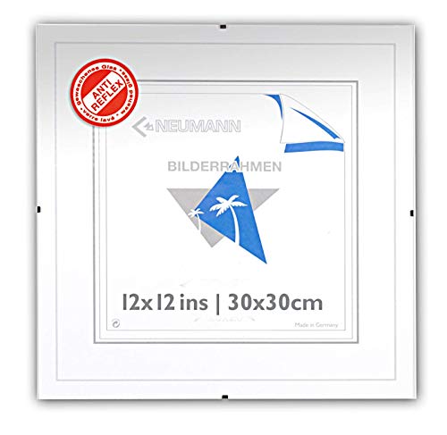 Bilderhalter rahmenlos, Clip-Rahmen 30 x 30 mit bruchsicherem Kunstglas antireflex von Neumann Bilderrahmen