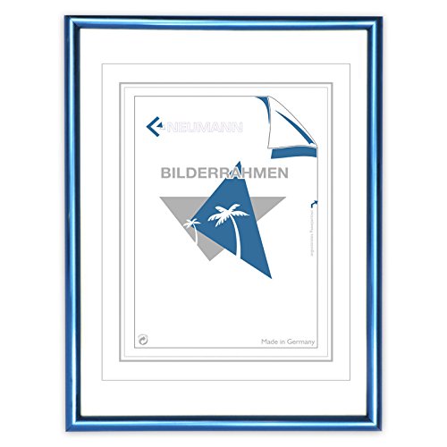 Neumann Bilderrahmen Kunststoffrahmen Classic, 10x15 cm, blau metallic von Neumann Bilderrahmen