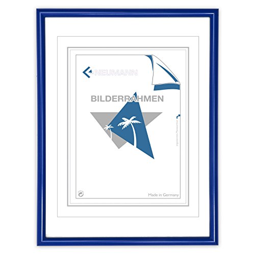 Neumann Bilderrahmen Kunststoffrahmen Classic, 18x24 cm, blau von Neumann Bilderrahmen