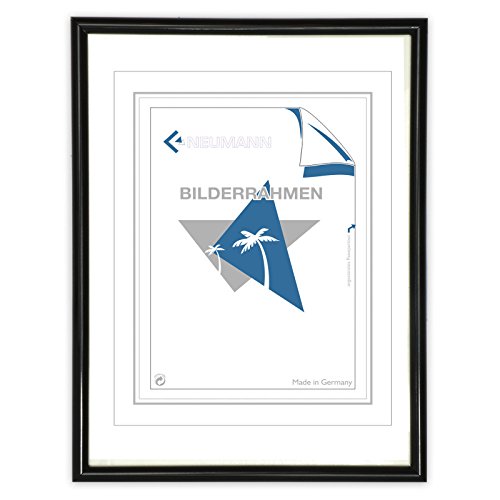 Neumann Bilderrahmen Kunststoffrahmen Classic, 18x24 cm, schwarz von Neumann Bilderrahmen