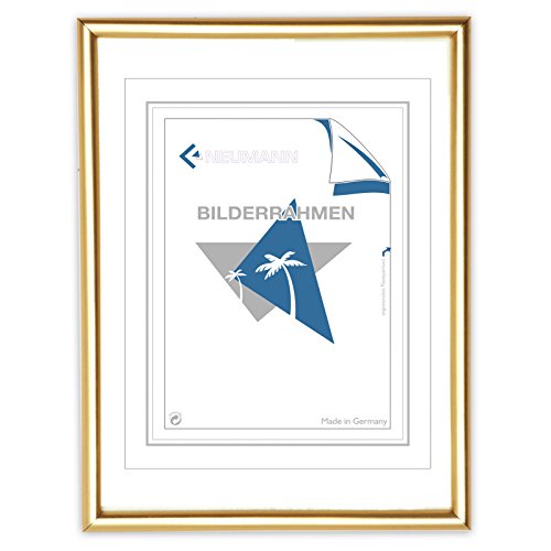 Neumann Bilderrahmen Kunststoffrahmen Classic, 28x35 cm, Gold matt von Neumann Bilderrahmen