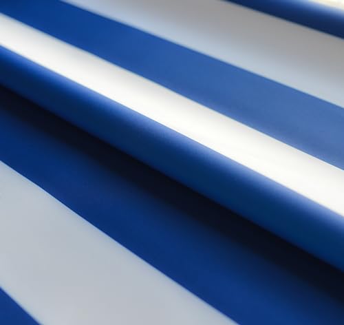 Markisenstoff Plane Zeltstoff Sonnensegel Persenningstoff Wasserabweisend (Blau-Weiss) | Grundpreis pro qm: € 6,56 von Neumann Handelsvertrieb